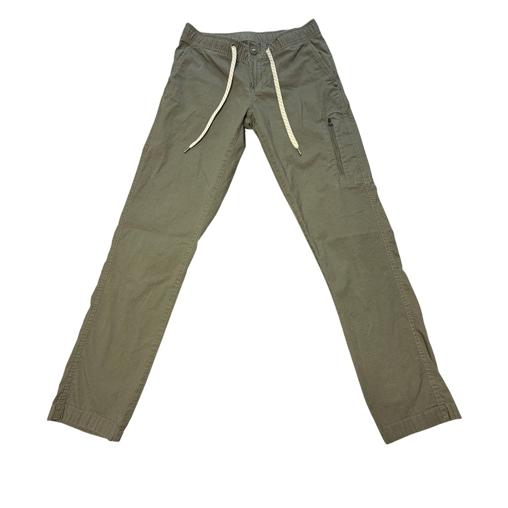Vuori Ripstop Climber Pants Army Olive Green Elastic Waist Drawstring Womens XS
